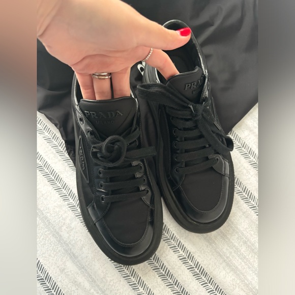 Prada Macro Re-Nylon and brushed leather sneakers - Picture 6 of 7